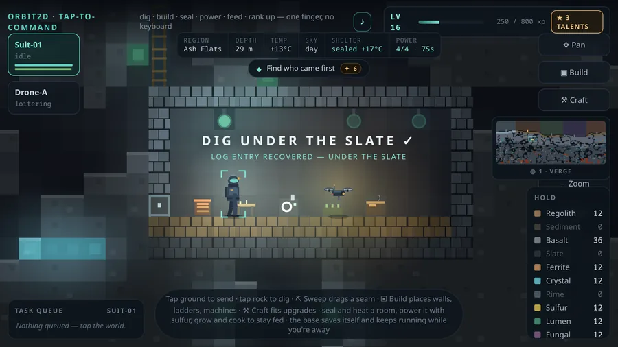 A sealed, powered, heated chamber twenty‑nine metres underground
